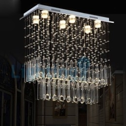 Moderni nykyaikainen kattokruunu uppoasennettava riippuvalaisin Crystal Rain Drop Light