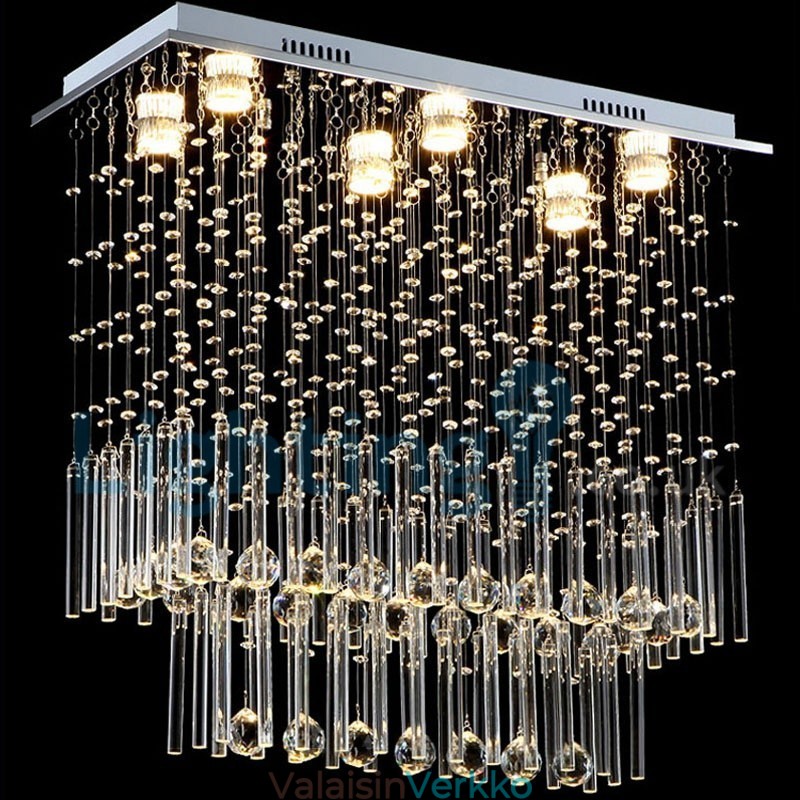 Moderni nykyaikainen kattokruunu uppoasennettava riippuvalaisin Crystal Rain Drop Light