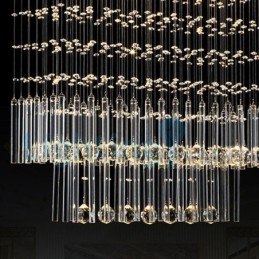 Moderni nykyaikainen kattokruunu uppoasennettava riippuvalaisin Crystal Rain Drop Light