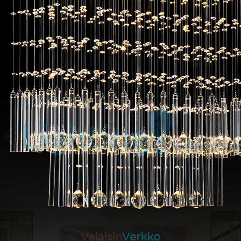 Moderni nykyaikainen kattokruunu uppoasennettava riippuvalaisin Crystal Rain Drop Light
