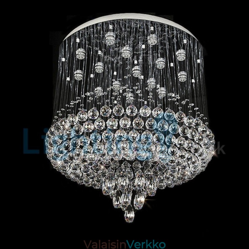 Moderni nykyaikainen kattokruunu uppoasennettava riippuvalaisin Crystal Rain Drop Light