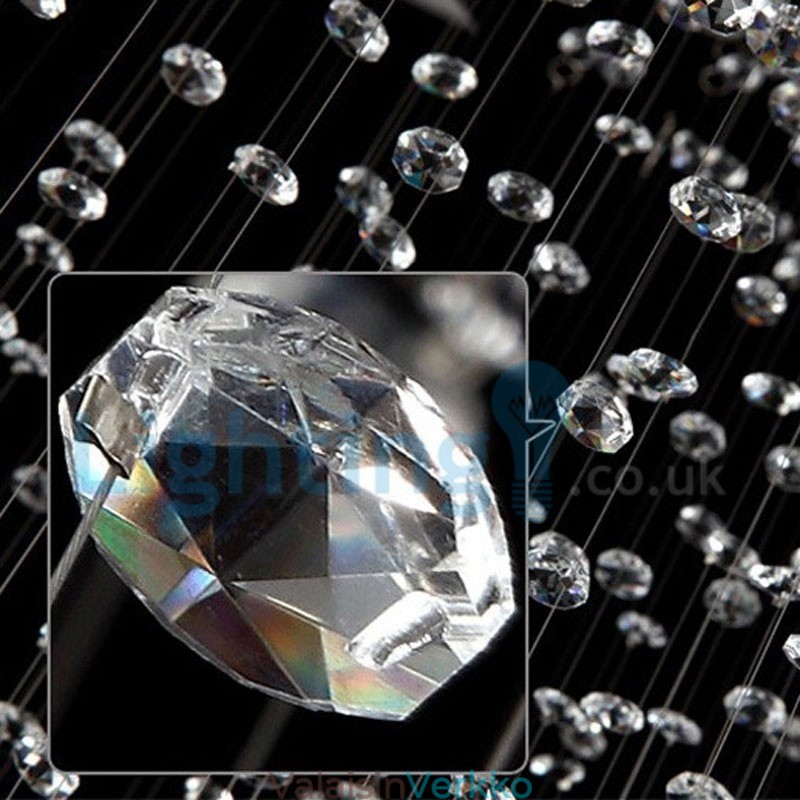 Moderni nykyaikainen kattokruunu uppoasennettava riippuvalaisin Crystal Rain Drop Light