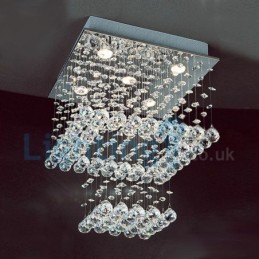 Moderni nykyaikainen kattokruunu uppoasennettava riippuvalaisin Crystal Rain Drop Light