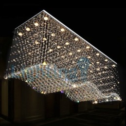 Moderni nykyaikainen kattokruunu uppoasennettava riippuvalaisin Crystal Rain Drop Light