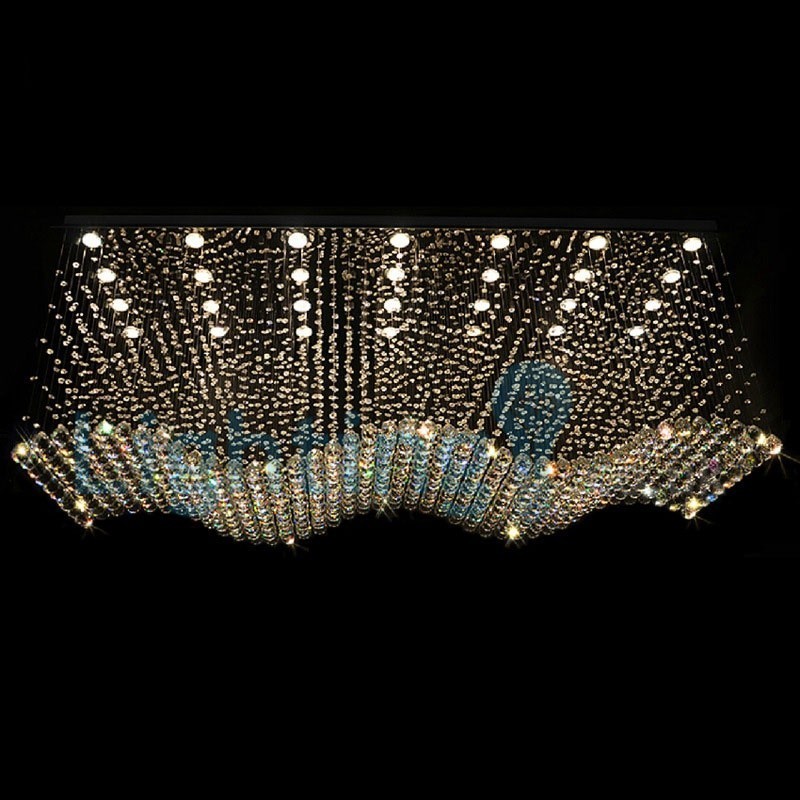 Moderni nykyaikainen kattokruunu uppoasennettava riippuvalaisin Crystal Rain Drop Light