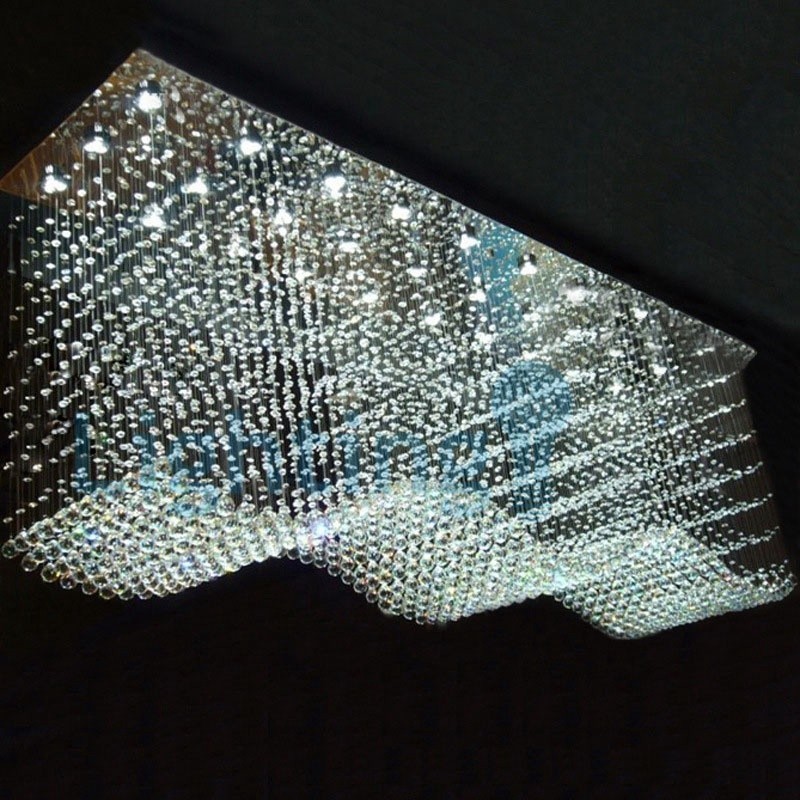 Moderni nykyaikainen kattokruunu uppoasennettava riippuvalaisin Crystal Rain Drop Light