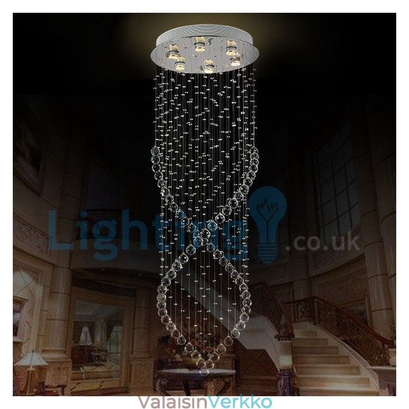 Moderni nykyaikainen kattokruunu uppoasennettava riippuvalaisin Crystal Rain Drop Light