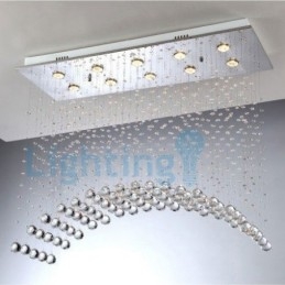 Moderni nykyaikainen kattokruunu uppoasennettava riippuvalaisin Crystal Rain Drop Light