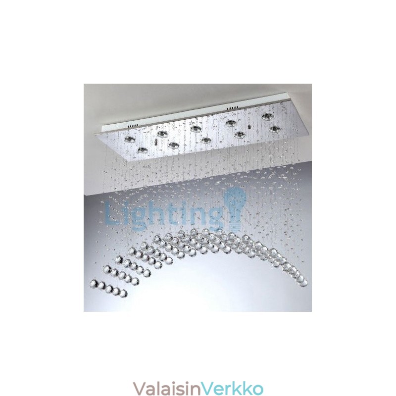 Moderni nykyaikainen kattokruunu uppoasennettava riippuvalaisin Crystal Rain Drop Light