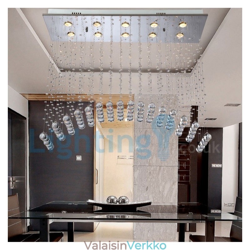 Moderni nykyaikainen kattokruunu uppoasennettava riippuvalaisin Crystal Rain Drop Light