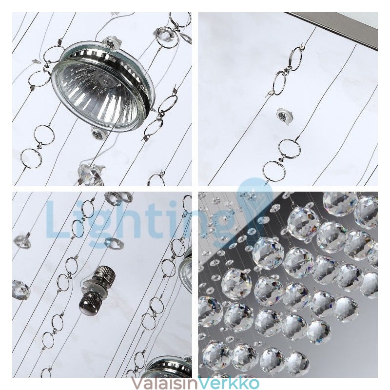 Moderni nykyaikainen kattokruunu uppoasennettava riippuvalaisin Crystal Rain Drop Light
