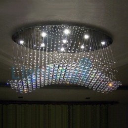 Moderni nykyaikainen kattokruunu uppoasennettava riippuvalaisin Crystal Rain Drop Light