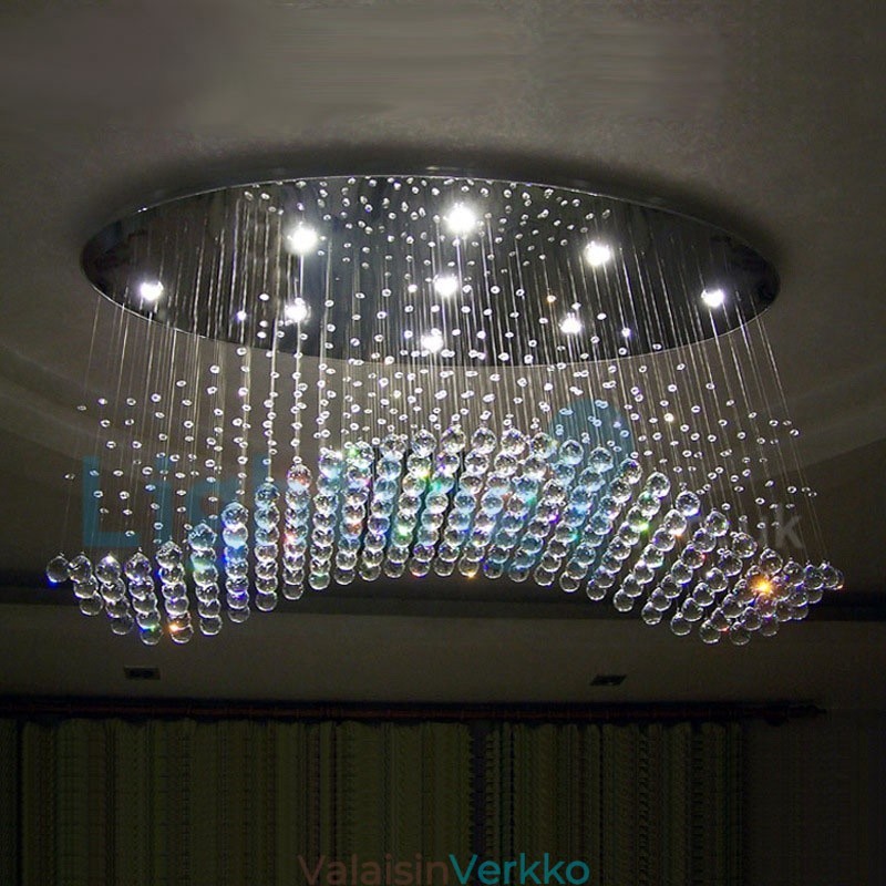 Moderni nykyaikainen kattokruunu uppoasennettava riippuvalaisin Crystal Rain Drop Light