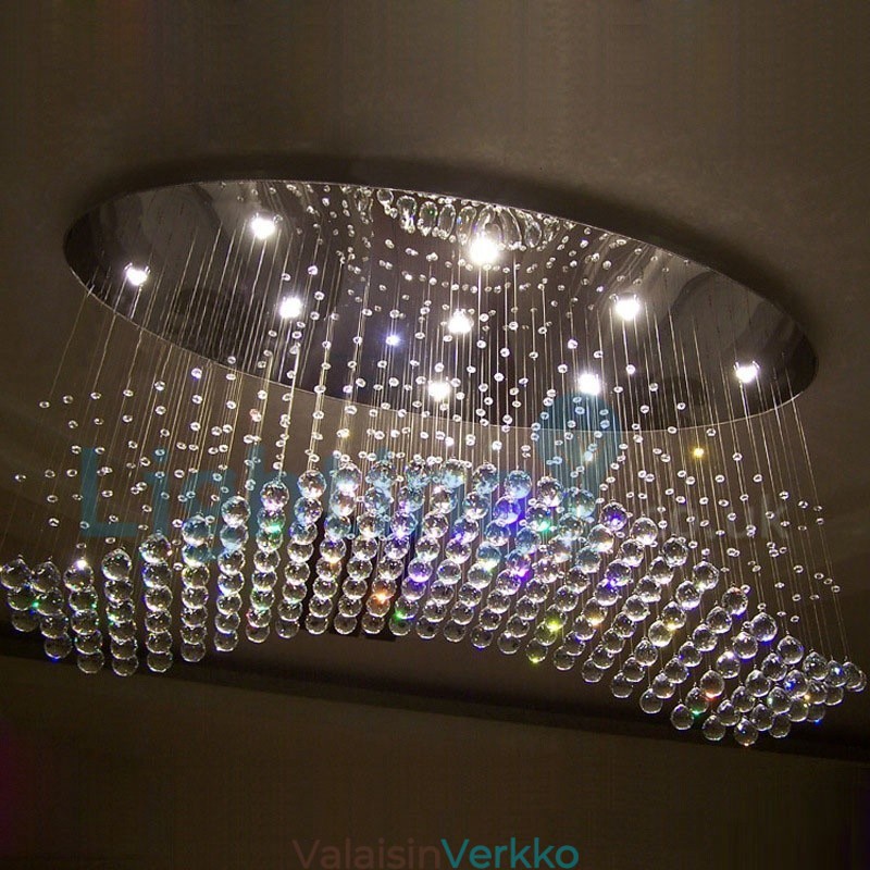 Moderni nykyaikainen kattokruunu uppoasennettava riippuvalaisin Crystal Rain Drop Light