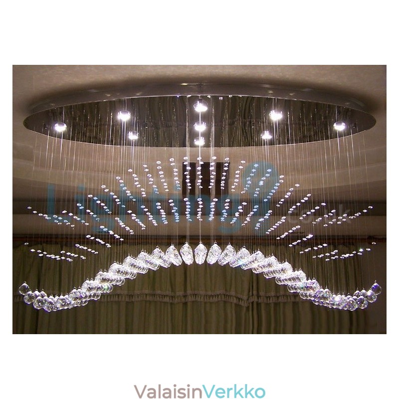 Moderni nykyaikainen kattokruunu uppoasennettava riippuvalaisin Crystal Rain Drop Light
