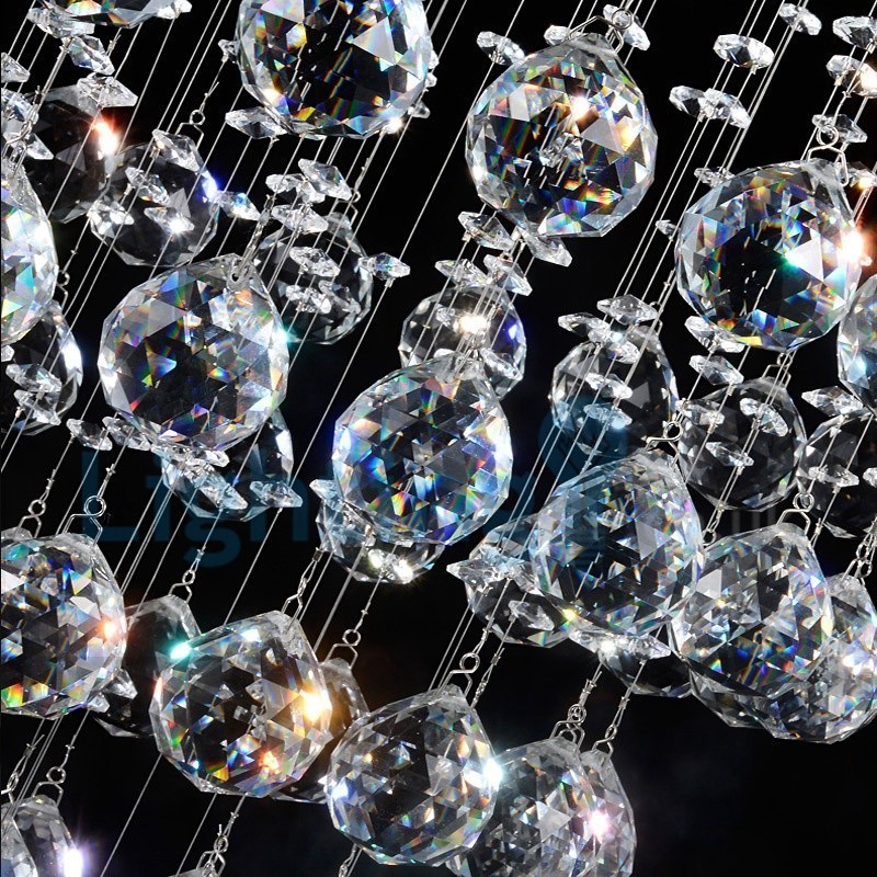 Moderni nykyaikainen kattokruunu uppoasennettava riippuvalaisin Crystal Rain Drop Light