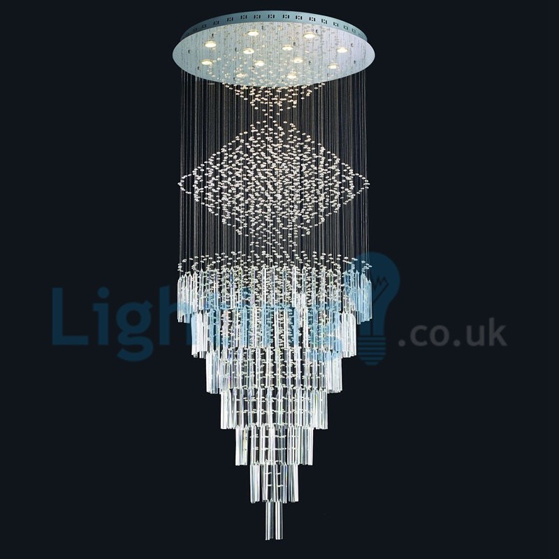 Moderni nykyaikainen kattokruunu uppoasennettava riippuvalaisin Crystal Rain Drop Light