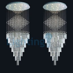 Moderni nykyaikainen kattokruunu uppoasennettava riippuvalaisin Crystal Rain Drop Light