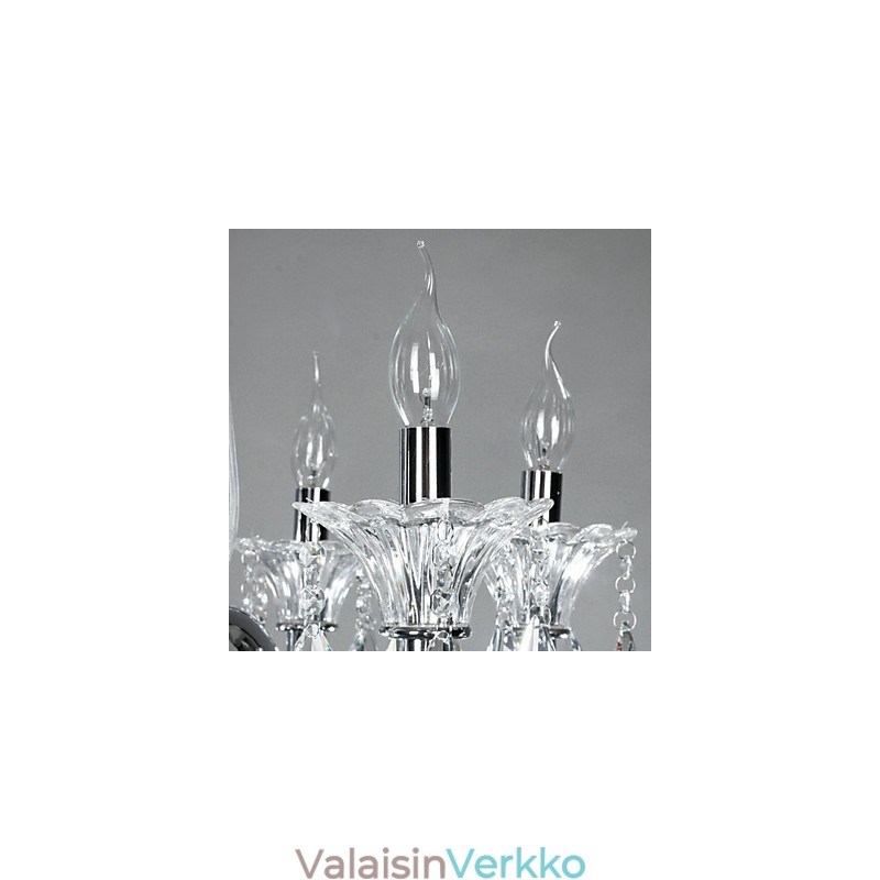 American Style Lodge 6 vaalea kattokruunu lasivarjostimella