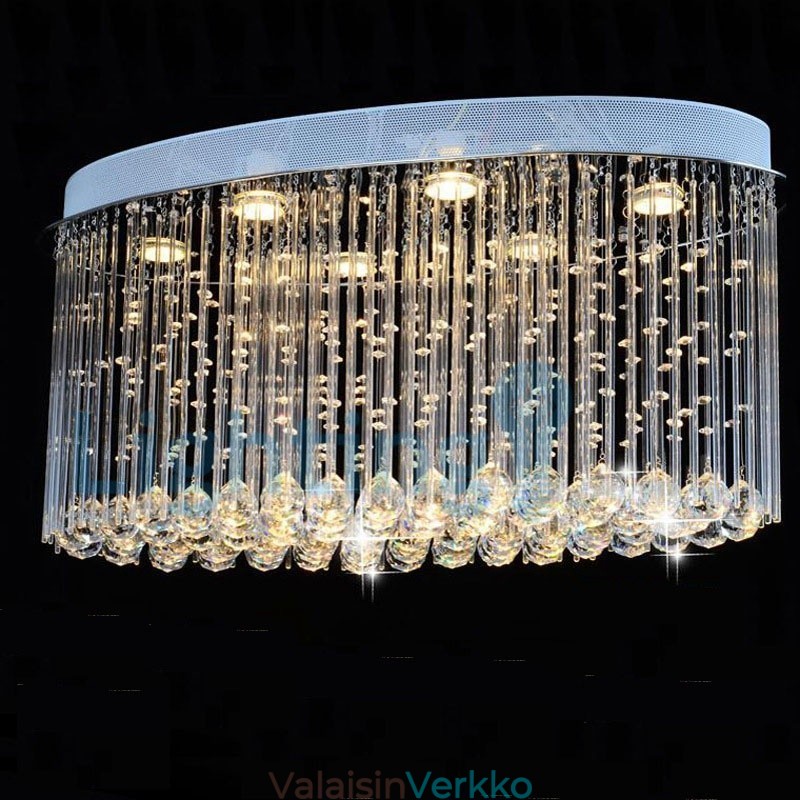Moderni nykyaikainen kattokruunu uppoasennettava riippuvalaisin Crystal Rain Drop Light