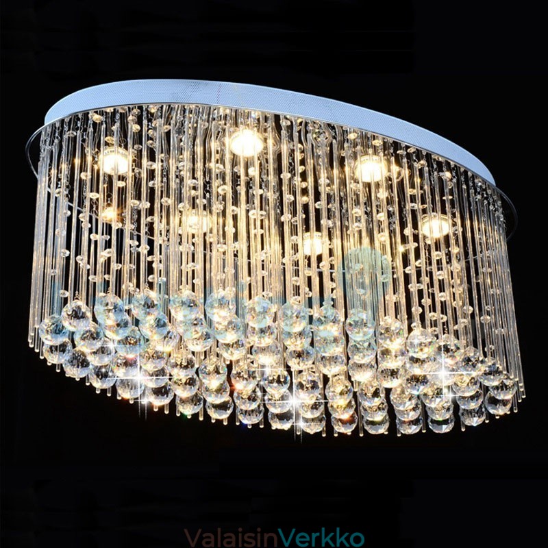 Moderni nykyaikainen kattokruunu uppoasennettava riippuvalaisin Crystal Rain Drop Light