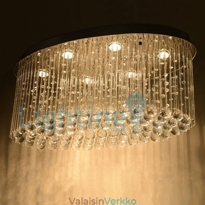 Moderni nykyaikainen kattokruunu uppoasennettava riippuvalaisin Crystal Rain Drop Light