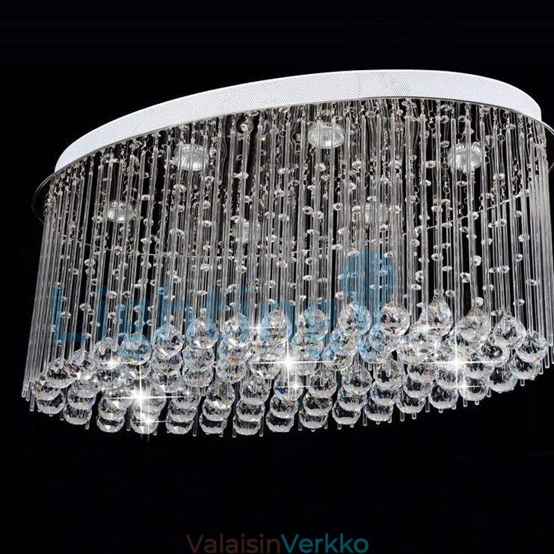 Moderni nykyaikainen kattokruunu uppoasennettava riippuvalaisin Crystal Rain Drop Light