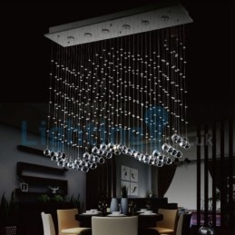 Moderni nykyaikainen kattokruunu uppoasennettava riippuvalaisin Crystal Rain Drop Light