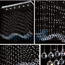 Moderni nykyaikainen kattokruunu uppoasennettava riippuvalaisin Crystal Rain Drop Light