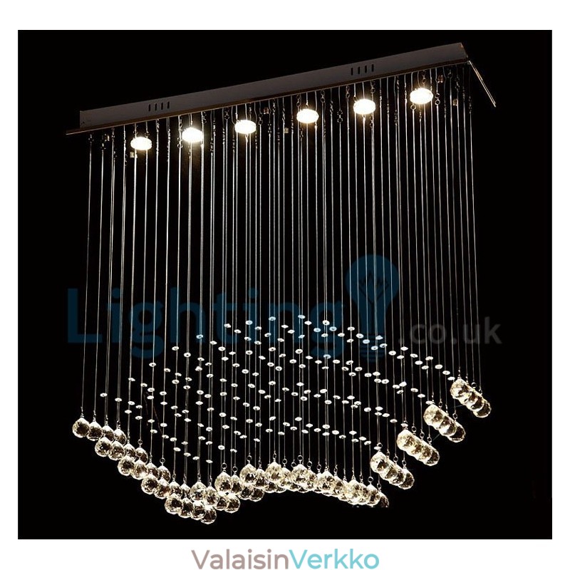 Moderni nykyaikainen kattokruunu uppoasennettava riippuvalaisin Crystal Rain Drop Light
