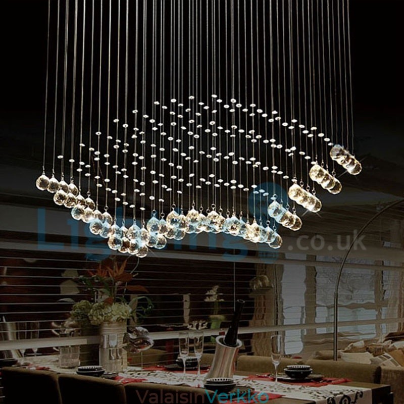 Moderni nykyaikainen kattokruunu uppoasennettava riippuvalaisin Crystal Rain Drop Light