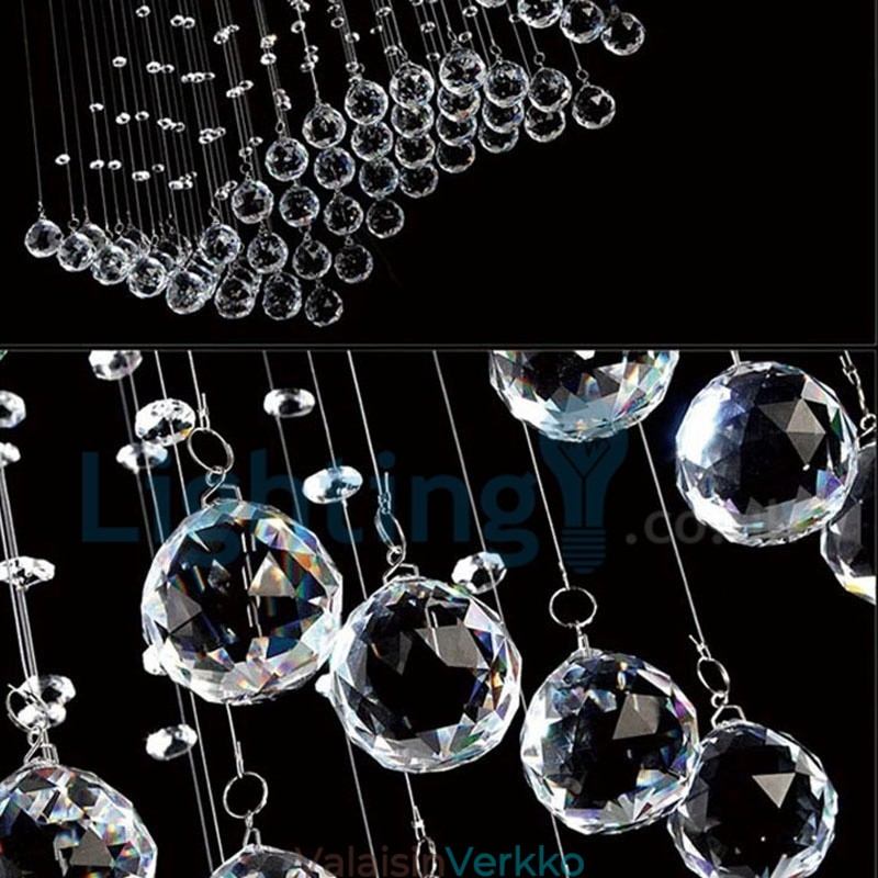 Moderni nykyaikainen kattokruunu uppoasennettava riippuvalaisin Crystal Rain Drop Light