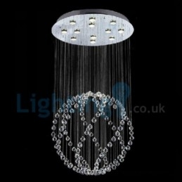 Moderni nykyaikainen kattokruunu uppoasennettava riippuvalaisin Crystal Rain Drop Light