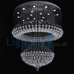 Moderni nykyaikainen kattokruunu uppoasennettava riippuvalaisin Crystal Rain Drop Light