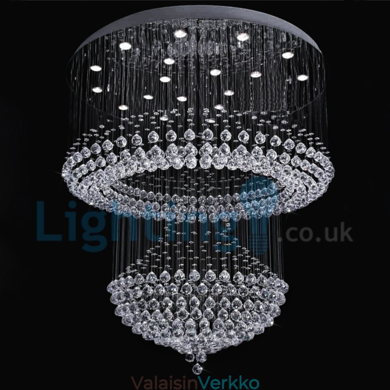 Moderni nykyaikainen kattokruunu uppoasennettava riippuvalaisin Crystal Rain Drop Light