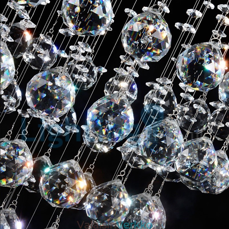 Moderni nykyaikainen kattokruunu uppoasennettava riippuvalaisin Crystal Rain Drop Light