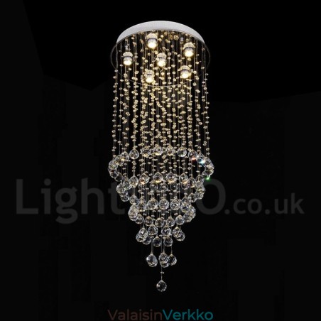 Moderni nykyaikainen kattokruunu uppoasennettava riippuvalaisin Crystal Rain Drop Light Moderni nykyaikainen kattokruunu uppoasennettava riippuvalaisin Crystal Rain Drop Light