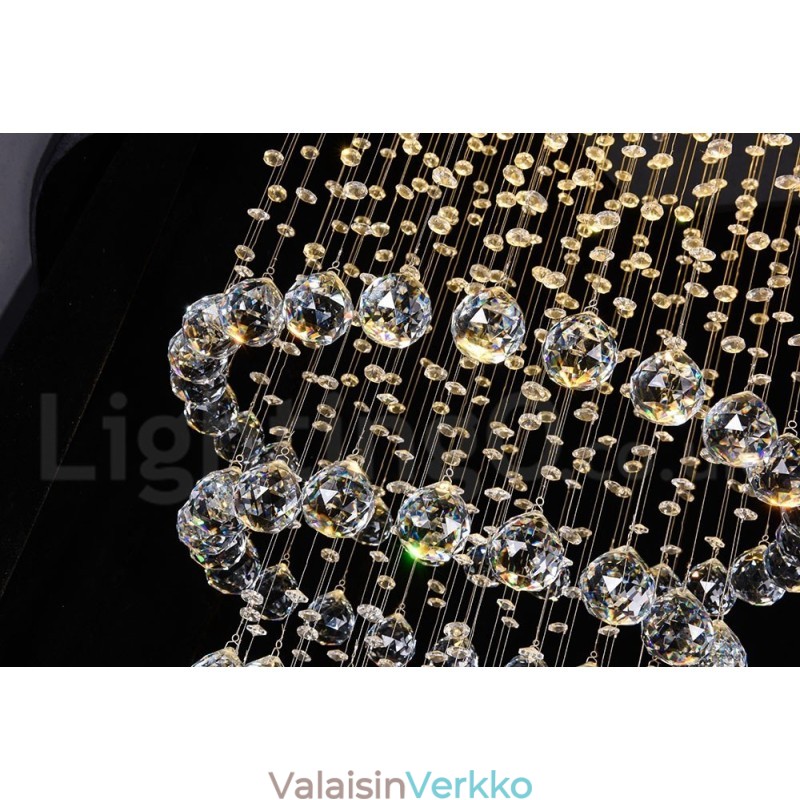 Moderni nykyaikainen kattokruunu uppoasennettava riippuvalaisin Crystal Rain Drop Light