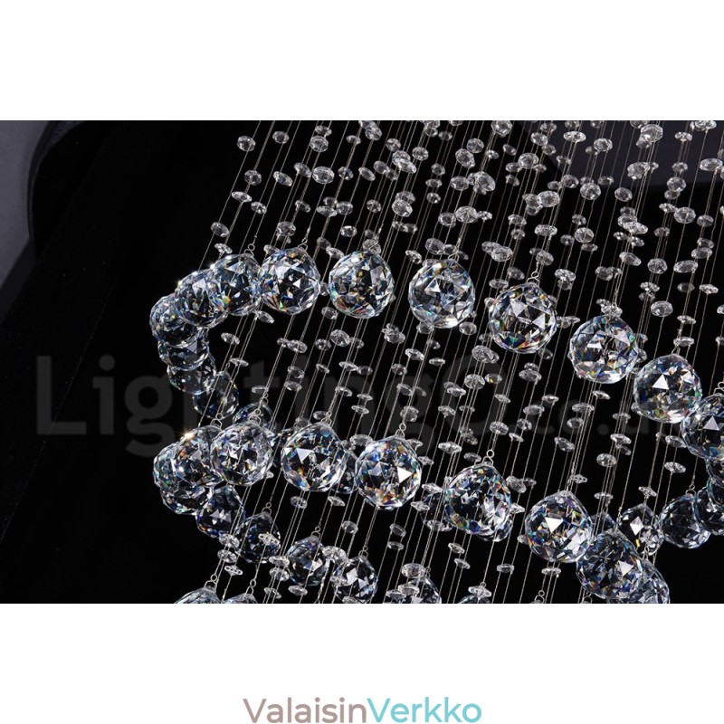Moderni nykyaikainen kattokruunu uppoasennettava riippuvalaisin Crystal Rain Drop Light