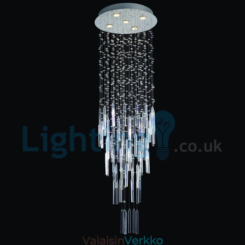 Moderni nykyaikainen kattokruunu uppoasennettava riippuvalaisin Crystal Rain Drop Light