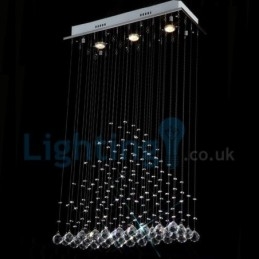 Moderni nykyaikainen kattokruunu uppoasennettava riippuvalaisin Crystal Rain Drop Light