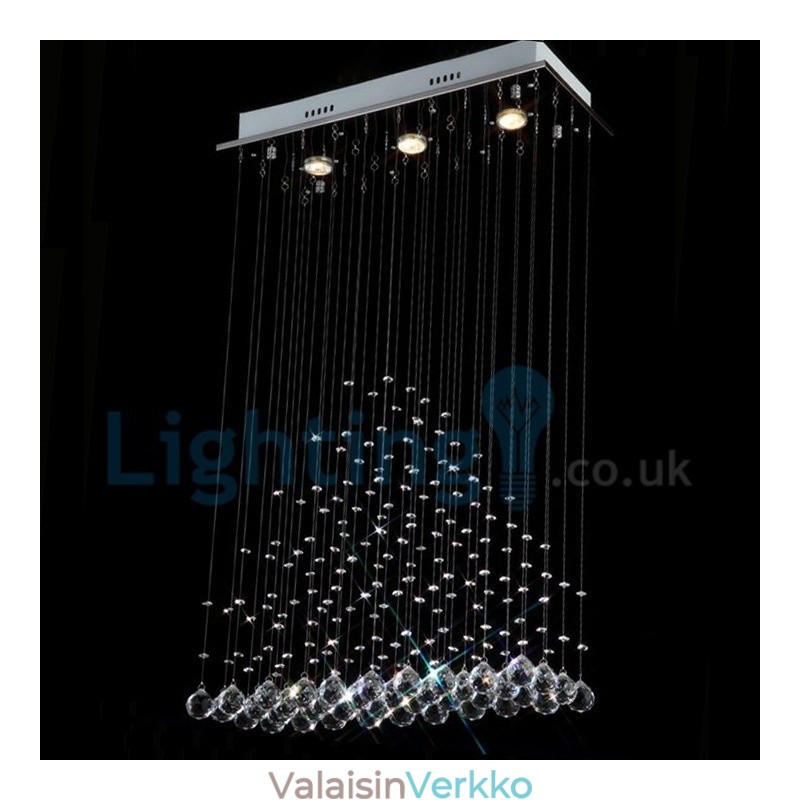 Moderni nykyaikainen kattokruunu uppoasennettava riippuvalaisin Crystal Rain Drop Light