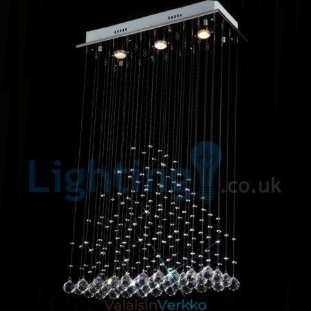 Moderni nykyaikainen kattokruunu uppoasennettava riippuvalaisin Crystal Rain Drop Light Moderni nykyaikainen kattokruunu uppoasennettava riippuvalaisin Crystal Rain Drop Light