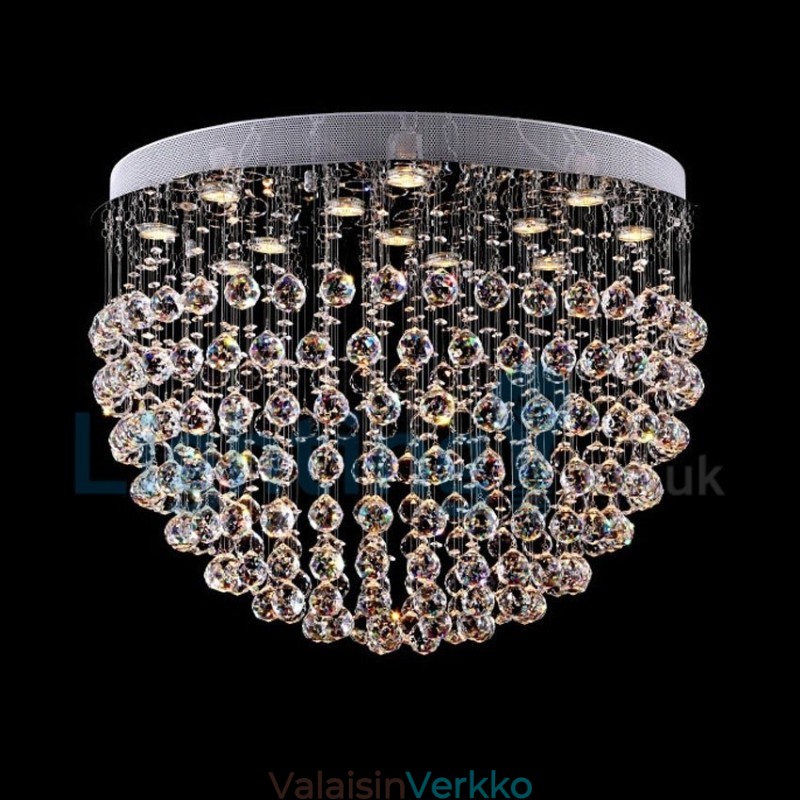 Moderni nykyaikainen kattokruunu uppoasennettava riippuvalaisin Crystal Rain Drop Light
