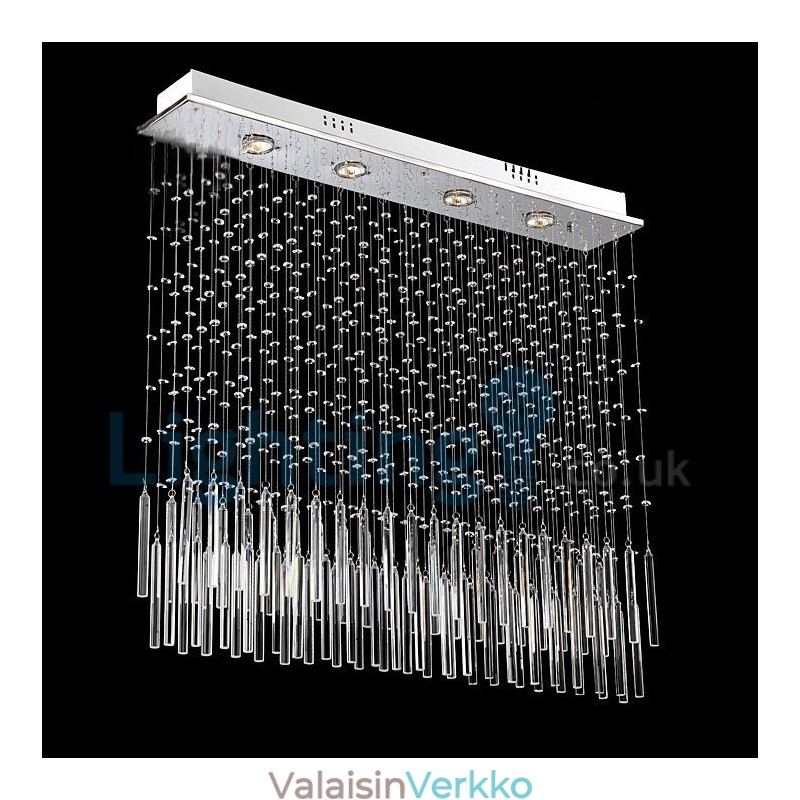Moderni nykyaikainen kattokruunu uppoasennettava riippuvalaisin Crystal Rain Drop Light