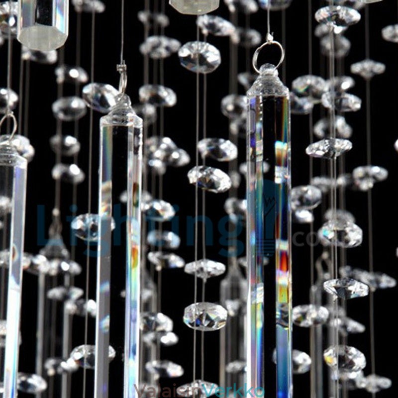 Moderni nykyaikainen kattokruunu uppoasennettava riippuvalaisin Crystal Rain Drop Light