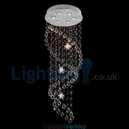 Moderni nykyaikainen kattokruunu uppoasennettava riippuvalaisin Crystal Rain Drop Light Moderni nykyaikainen kattokruunu uppoasennettava riippuvalaisin Crystal Rain Drop Light