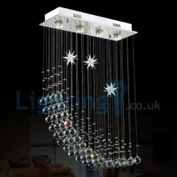 Moderni nykyaikainen kattokruunu uppoasennettava riippuvalaisin Crystal Rain Drop Light