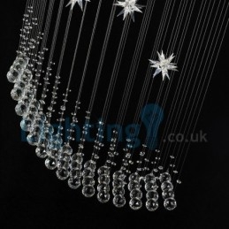 Moderni nykyaikainen kattokruunu uppoasennettava riippuvalaisin Crystal Rain Drop Light