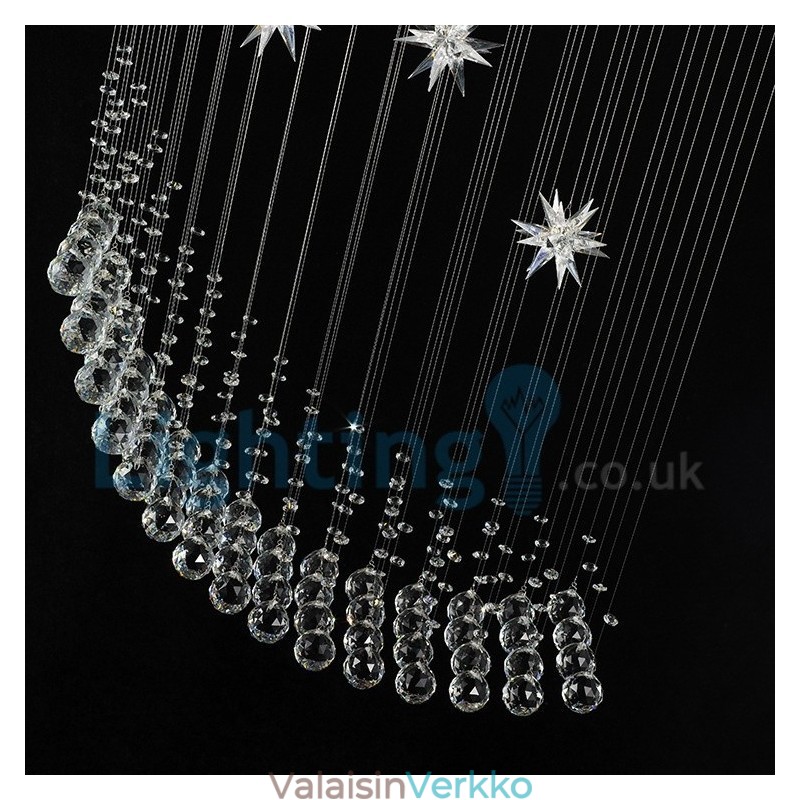 Moderni nykyaikainen kattokruunu uppoasennettava riippuvalaisin Crystal Rain Drop Light